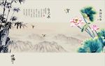 竹子荷花图