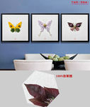 欧式手绘花卉蝴蝶无框装饰画