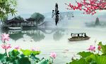 水墨江南艺术墙面设计背景底纹素