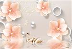 3d立体珠宝花朵电视背景墙