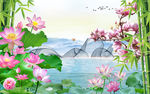 荷花背景墙