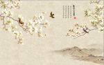 玉堂富贵中式玄关背景底纹素材