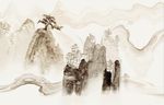 水墨山水风景玄关背景底纹素材