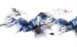 山水油画新中式创意艺术墙面背景