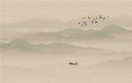 新中式背景墙壁画