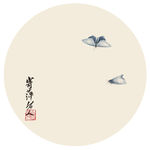 心经圆形 玄关画 装饰画 国画