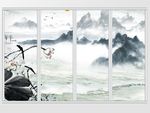 中式水墨山水移门