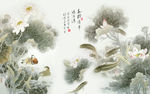 水墨手绘背景墙