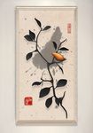 中国风水墨树枝小鸟装饰画