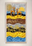 北欧现代金色浮雕鹿装饰画