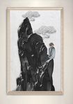 新中式禅意佛系假山云纹装饰画
