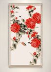 中国风红色花朵装饰画
