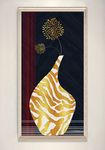 现代简约黑金质感花卉花瓶装饰画