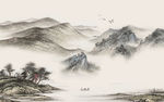新中式山水背景墙