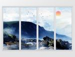 大理石纹山水移门