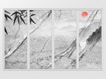 竹子山峦大理石移门