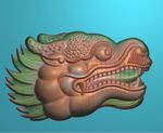 龙头兽头挂件摆件精雕浮雕灰度