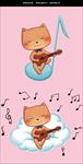 小猫音乐插画音符云朵