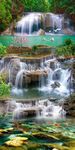 高山流水瀑布流水生财风景玄关