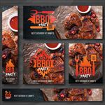 巴西烤肉BBQ烤串烧烤横幅海报
