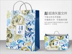蓝色妖姬手提袋设计