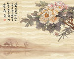 水墨牡丹中式工笔牡丹