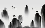 新中式水墨风山水背景图