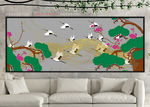 现代松鹤延年山水画