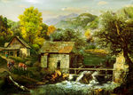 山村油画