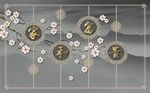 新中式意境梅花水墨山水背景墙