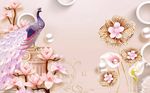 立体珠宝花朵背景墙