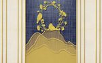 简约山水金属布纹背景墙