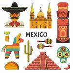 墨西哥旅游卡通图标设计素材
