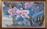 新中式油画花卉背景墙
