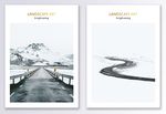 简约黑白简约公路雪山装饰画