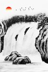 中式水墨山水风景意境装饰画