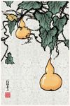 水墨淡彩葫芦装饰画
