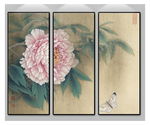 新中式工笔牡丹花鸟画