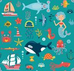 海底世界卡通图标插画素材