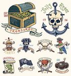 复古手绘海盗LOGO图标设计素