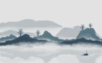 水墨山水背景墙