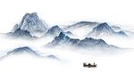 清新水墨山水背景墙
