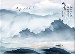 新中式石纹山水山水情背景墙