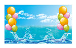 海浪玻璃清凉夏日矢量气球素材