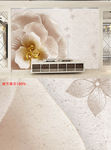 中式油画3d立体浮雕花卉背景墙