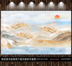 中国风石纹山水画