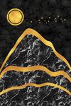 抽象黑金山水现代装饰画