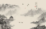 水墨山水背景墙