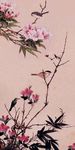 鸟群花卉装饰画