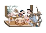 矢量中国古典亲子活动